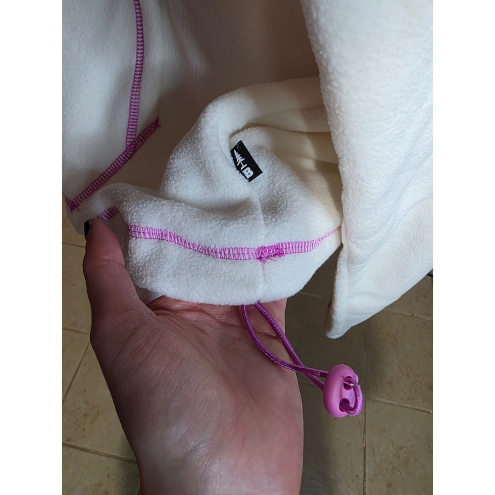 Bass Outdoor Womens Half Zip Hoodie Gardenia White Pink Fleece  L NWT - Picture 5 of 5